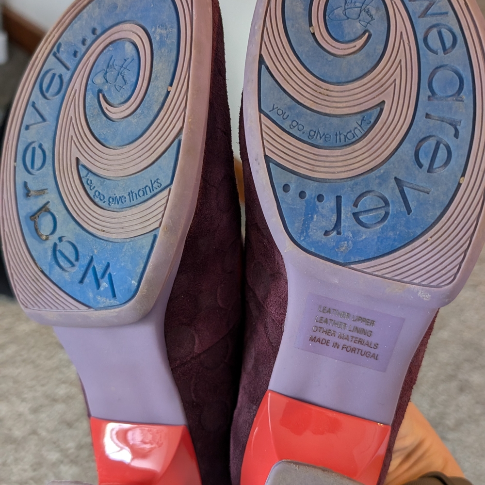 Fluevog Gracias Limited Edition Purple and Red Side Buckle Shoes - Picture 4 of 5